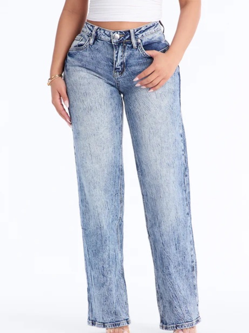 Wax Jean Light Blue Straight Leg Jeans for Women